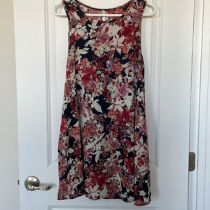 Floral gauzy dress or tunic with pockets